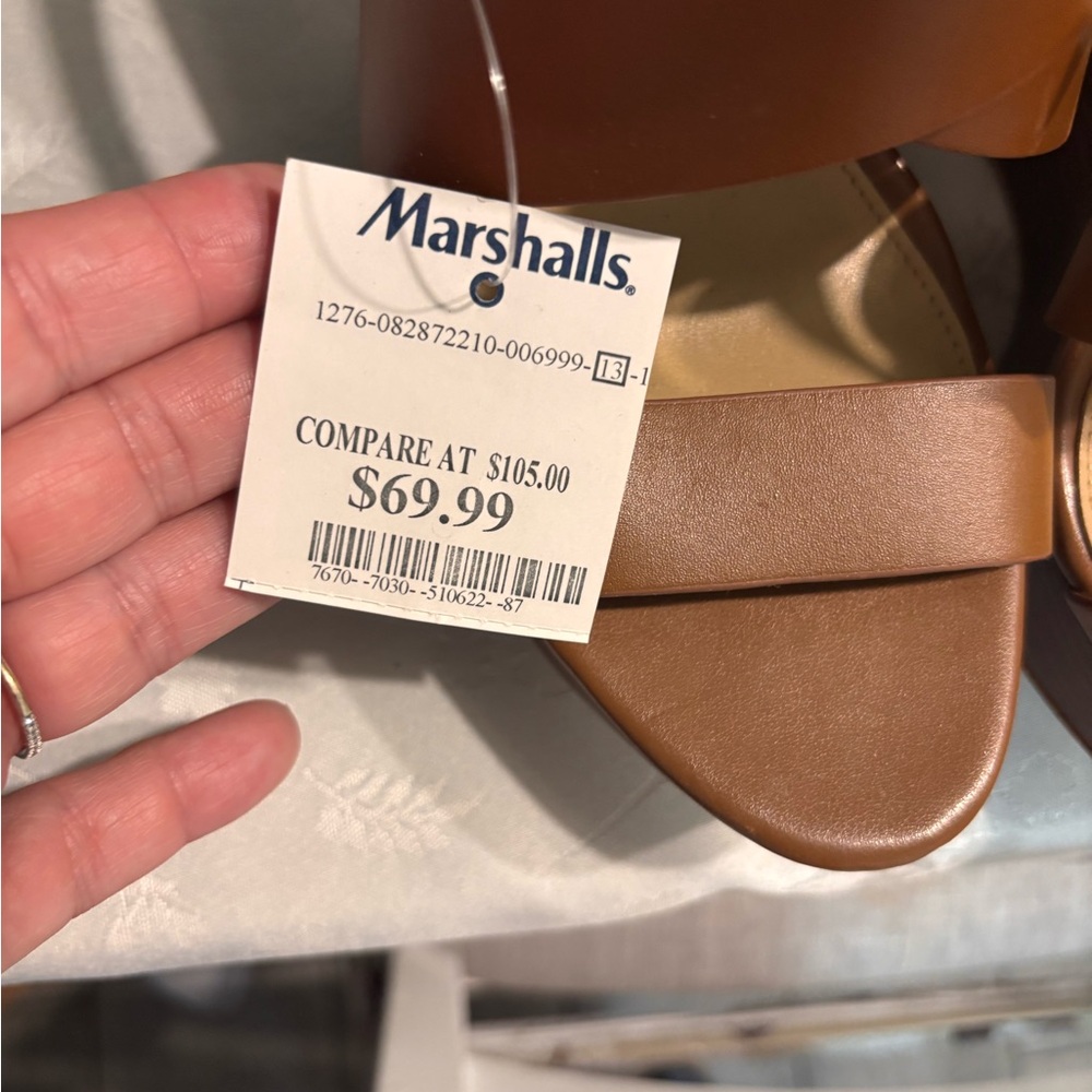 Michael Kors Tan Brown Strappy Wedge Sandals - Picture 4 of 4